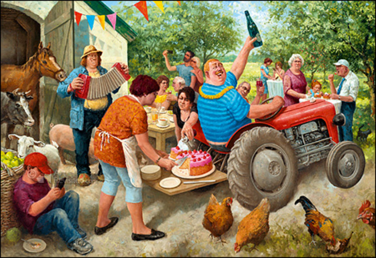 Art Revisited kunstkaart Marius van Dokkum - tuinfeest