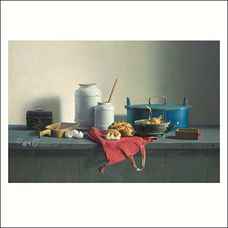 Art Revisited kunstkaart Henk Helmantel - stilleven met rode tas