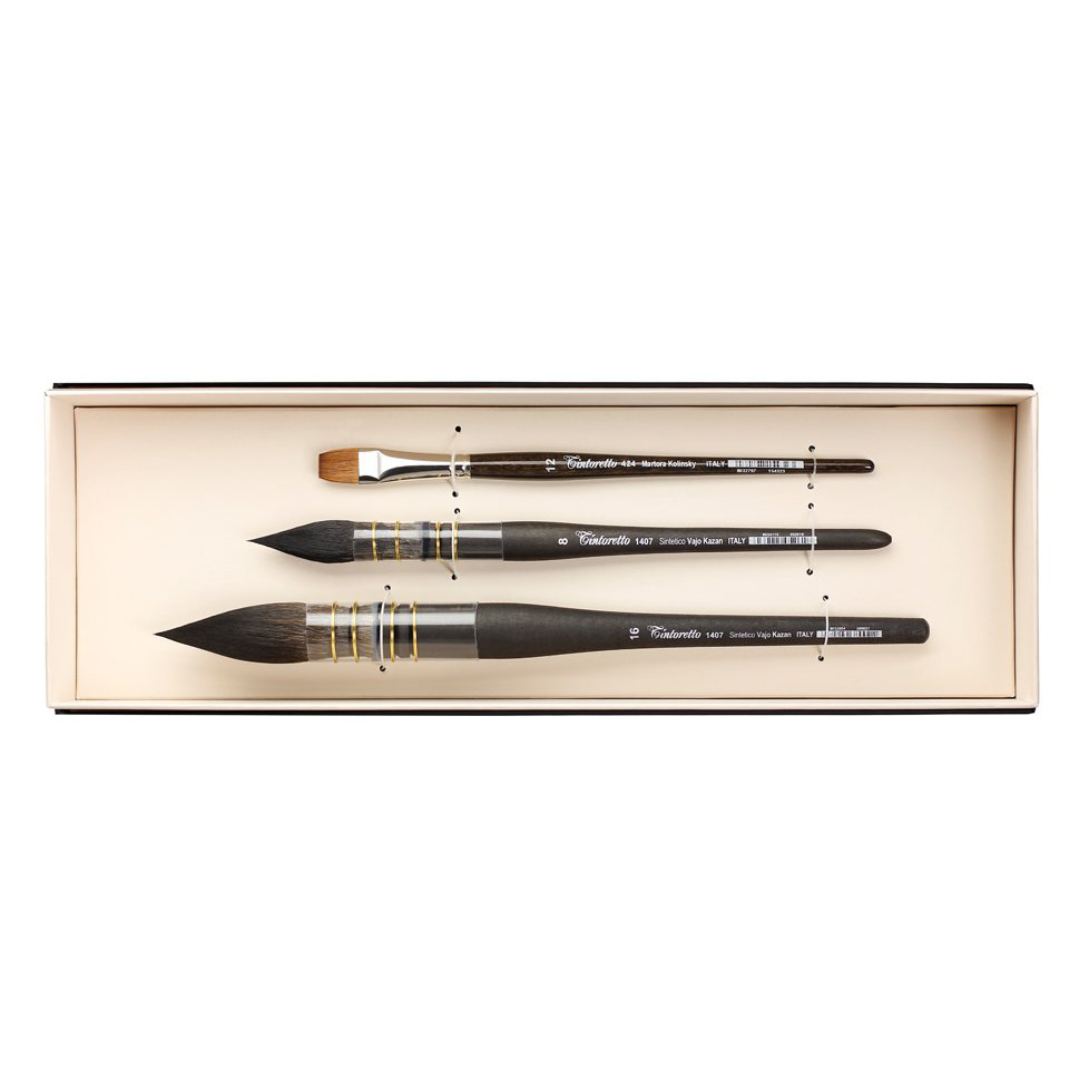 Artist Signature kit Jan Min set 3 aquarel penselen Tintoretto - KaJa