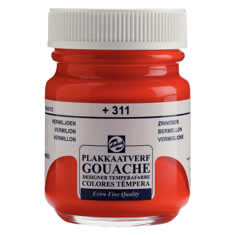 Talens gouache (plakkaat) 311 vermiljoen potje 50ml