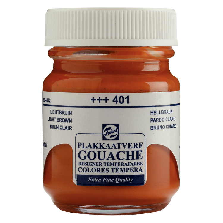 Talens gouache (plakkaat) 401 lichtbruin potje 50ml