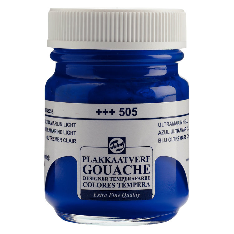 Talens gouache (plakkaat) 505 ultramarijn licht potje 50ml