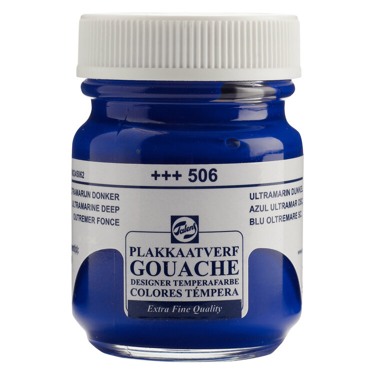 Talens gouache (plakkaat) 506 ultramarijn donker potje 50ml
