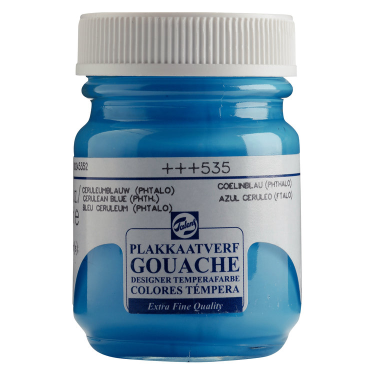Talens gouache (plakkaat) 535 ceruleum (pht) potje 50ml
