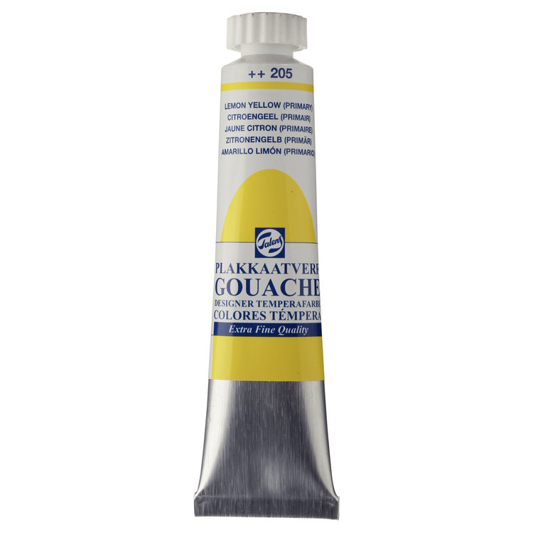 Talens gouache (plakkaat) 205 citroengeel tube 20ml