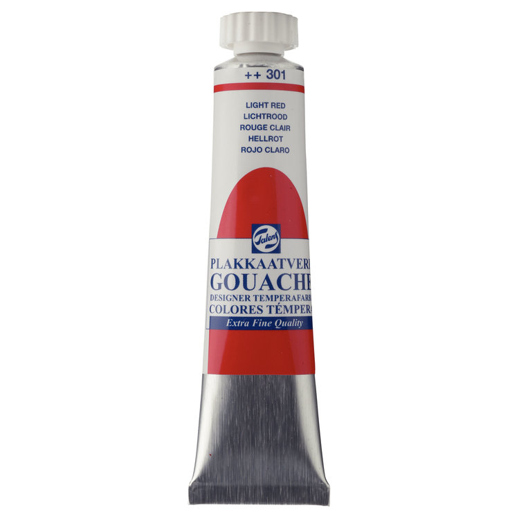 Talens gouache (plakkaat) 301 lichtrood tube 20ml