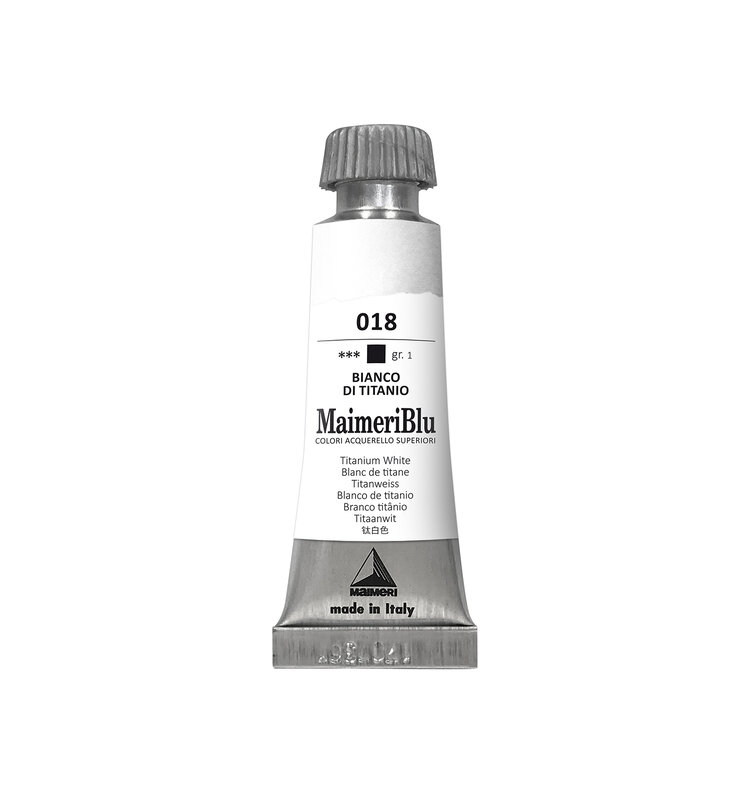 Maimeri Blu 018 aquarelverf tube 12ml - titanium white