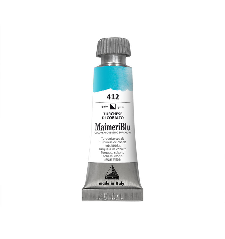 Maimeri Blu 412 aquarelverf tube 12ml - turquoise cobalt
