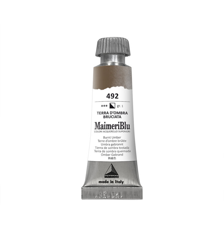 Maimeri Blu 492 aquarelverf tube 12ml - burnt umber