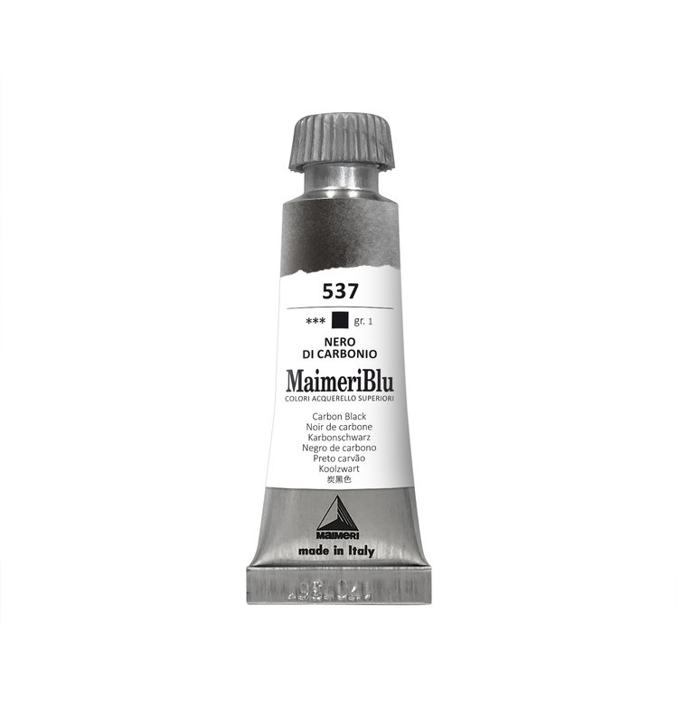 Maimeri Blu 537 aquarelverf tube 12ml - carbon black