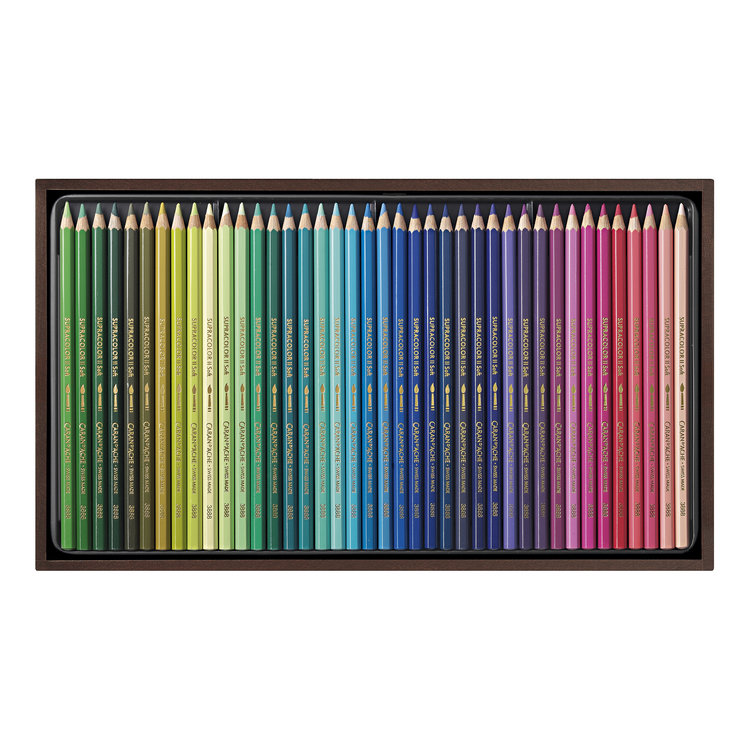 Caran d'Ache SupraColor soft aquarelpotloden 80 stuks in houten kist
