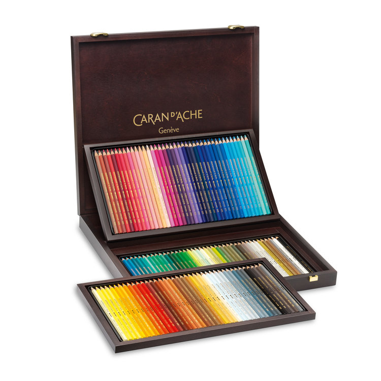 Caran d'Ache SupraColor soft aquarelpotloden 120 stuks in houten kist