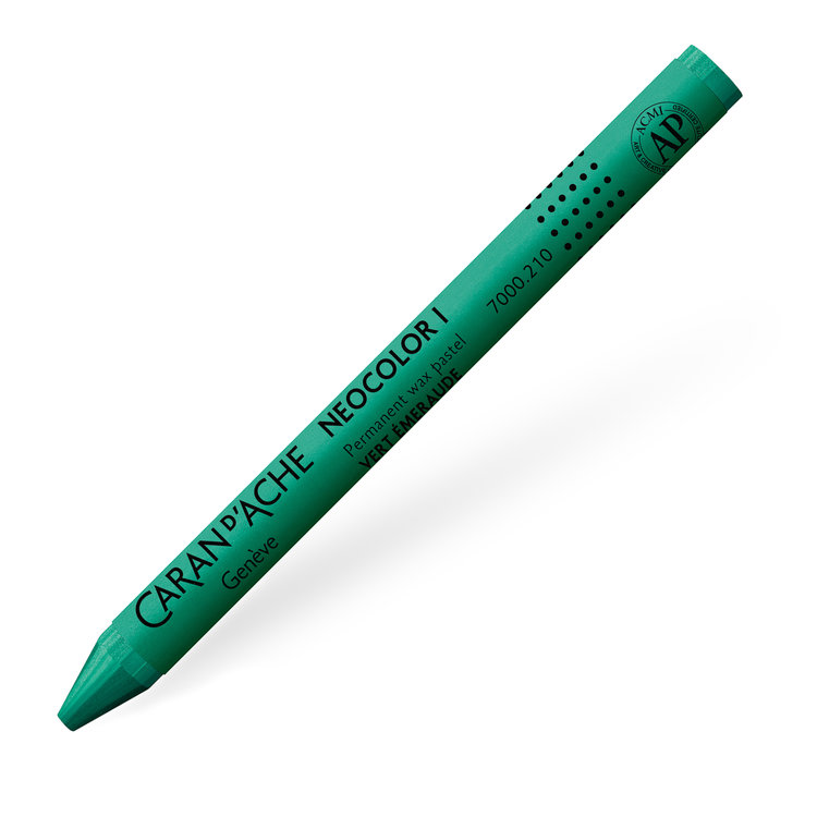 Caran d'Ache 210 emerald green - NeoColor I waspastel - watervast