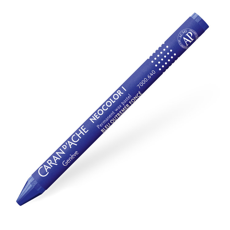 Caran d'Ache 640 dark ultramarine - NeoColor I waspastel - watervast