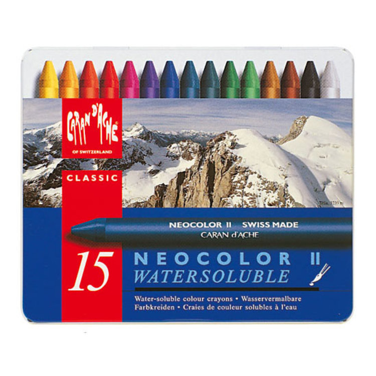 Caran d'Ache NeoColor II in blik - waspastels (wateroplosbaar)