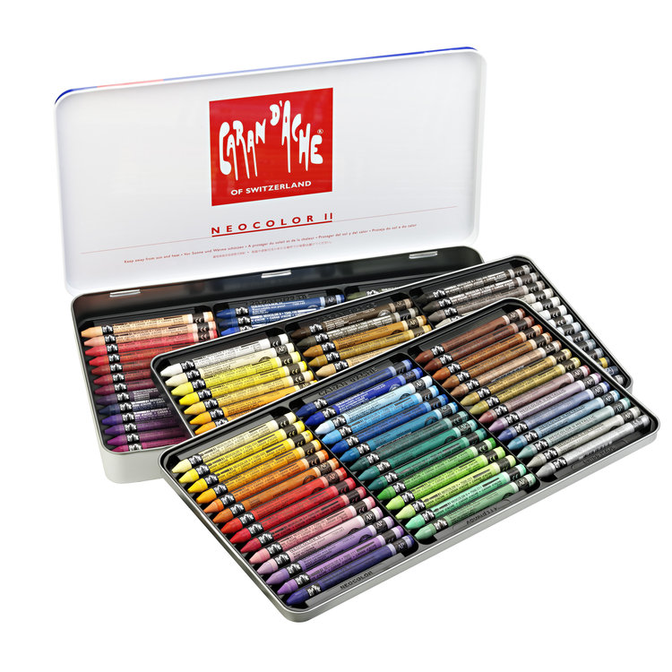 Caran d'Ache NeoColor II in blik - waspastels (wateroplosbaar)