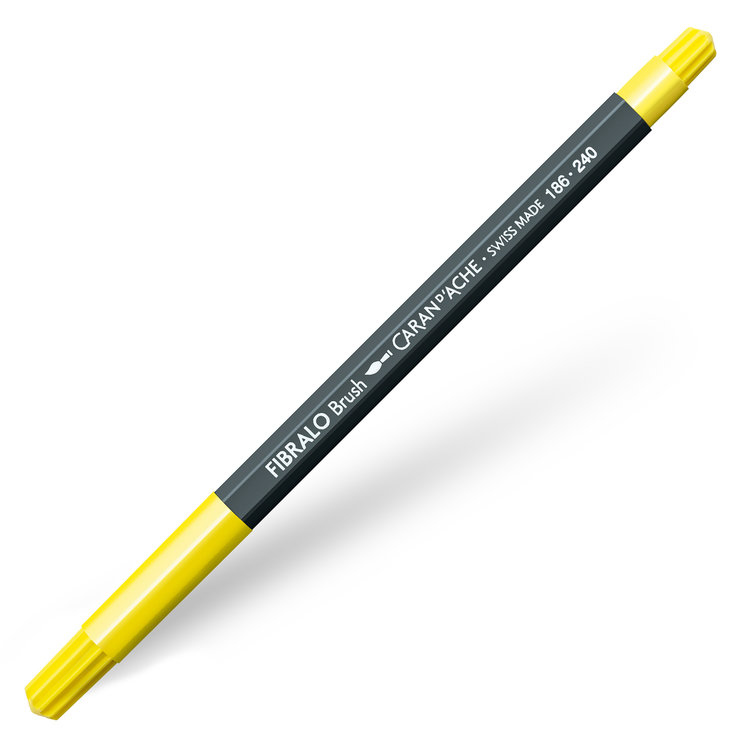 Caran d'Ache 240 Fibralo brush viltstift - lemon yellow