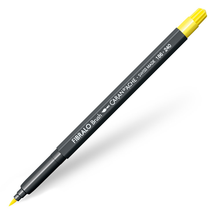 Caran d'Ache 240 Fibralo brush viltstift - lemon yellow