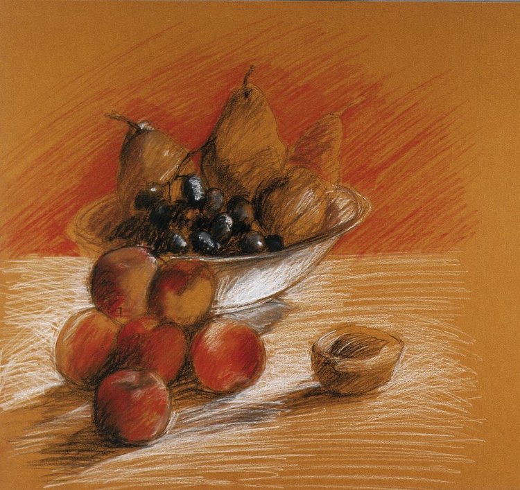 Conté à Paris schetspotloden sepia, sanguine en wit krijt