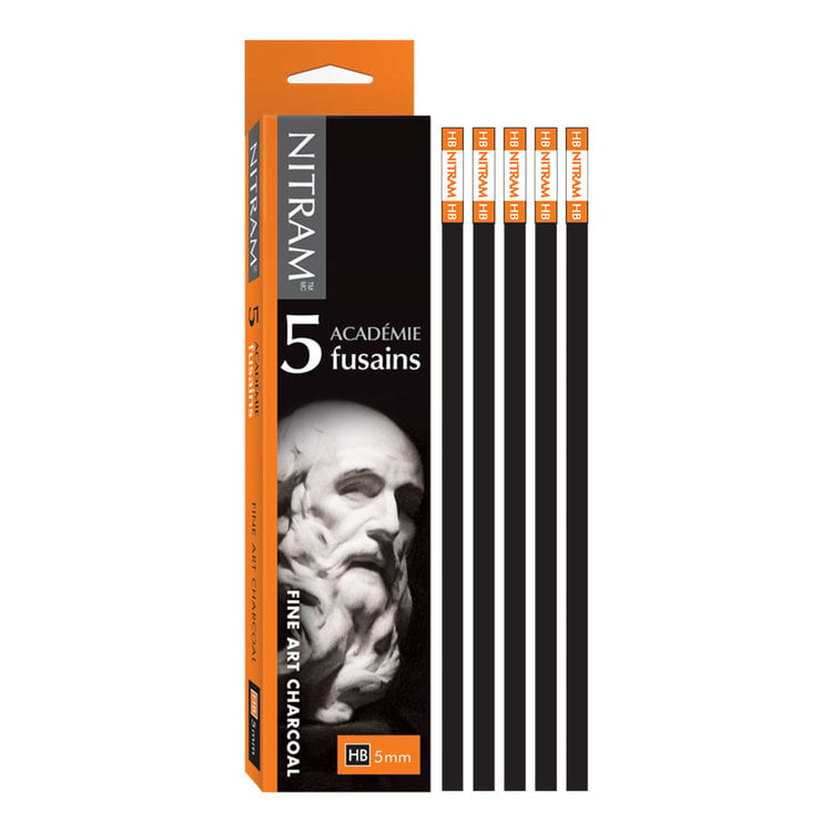 Nitram Academie houtskool (5mm vierkant)