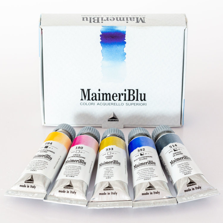 Maimeri Blu aquarelverf set 5 tubes 12ml