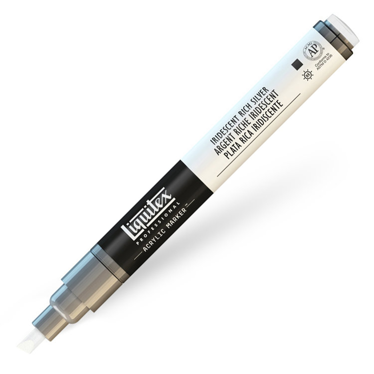 Liquitex verfmarker / acrylmarker FINE - iridescent rich silver