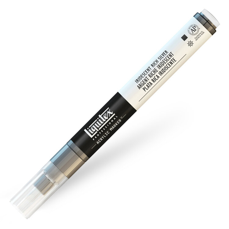 Liquitex verfmarker / acrylmarker FINE - iridescent rich silver