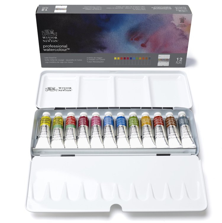 Winsor & Newton aquarelverf PRO metal box 12 tubes