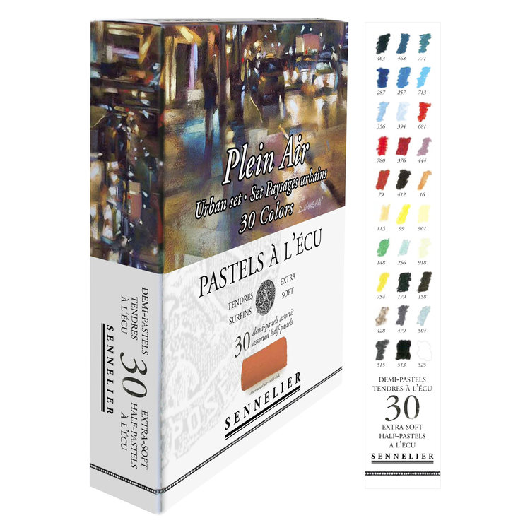 Sennelier assortiment 30 halve softpastels plein air urban