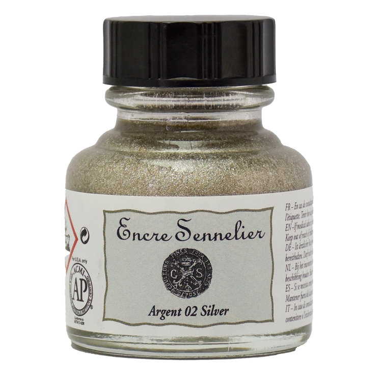 Sennelier 002 tekeninkt 30ml - silver
