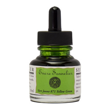 Sennelier 871 yellowish green - tekeninkt 30ml
