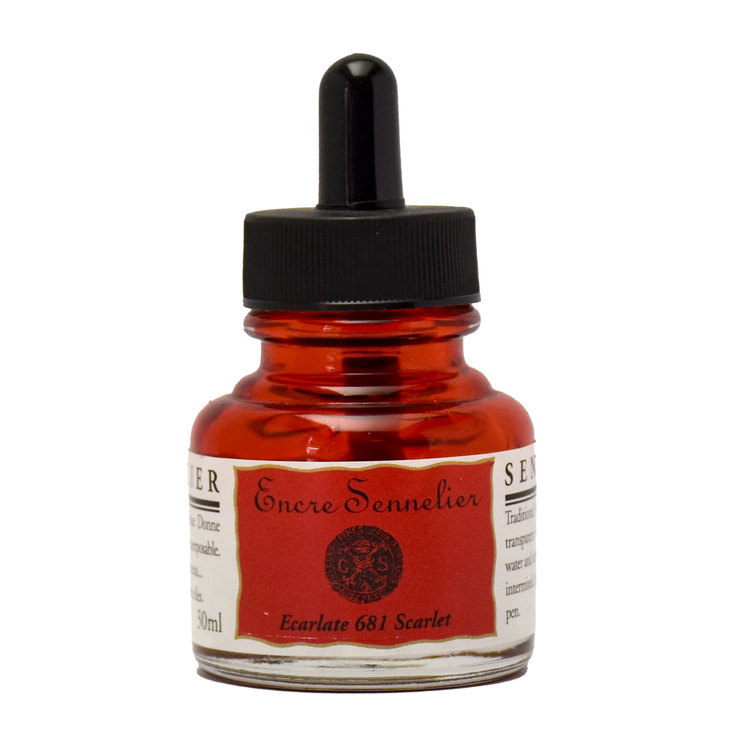 Sennelier 681 tekeninkt 30ml - helderrood
