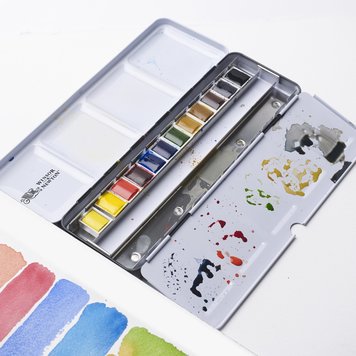 Winsor & Newton black box - blik met 12 napjes