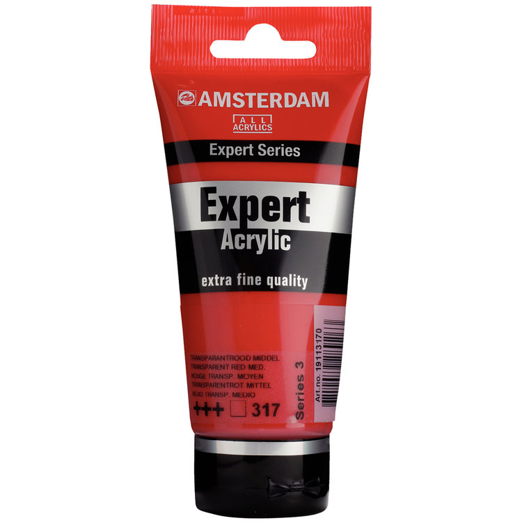 Amsterdam Expert 317 acrylverf tube 75ml - transparant rood middel