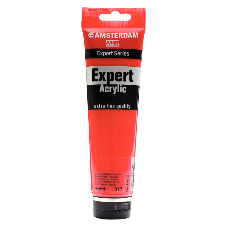 Amsterdam Expert 317 acrylverf tube 150ml -  transparant rood middel