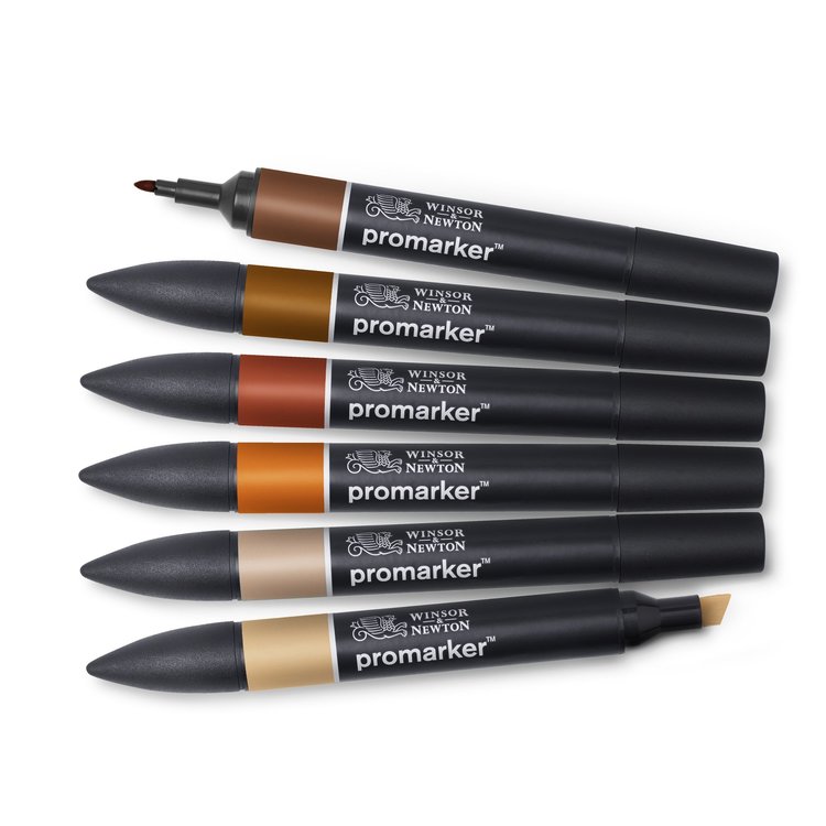 Winsor & Newton 6 Promarkers skin tones (2)