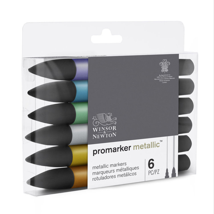 Winsor & Newton 6 Promarker metallic