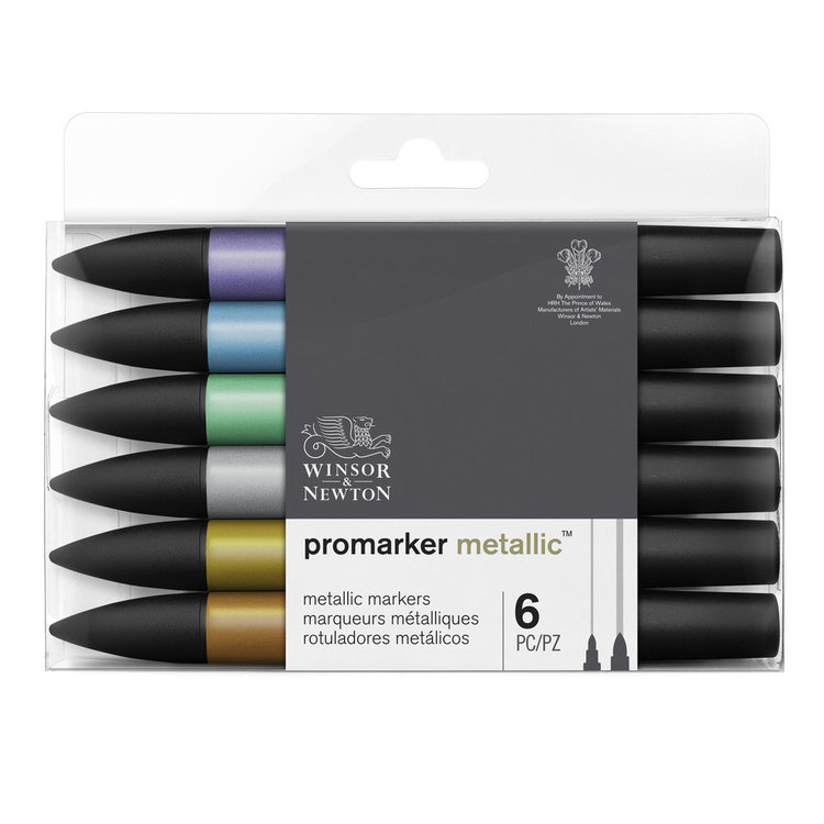 Winsor & Newton 6 Promarker metallic