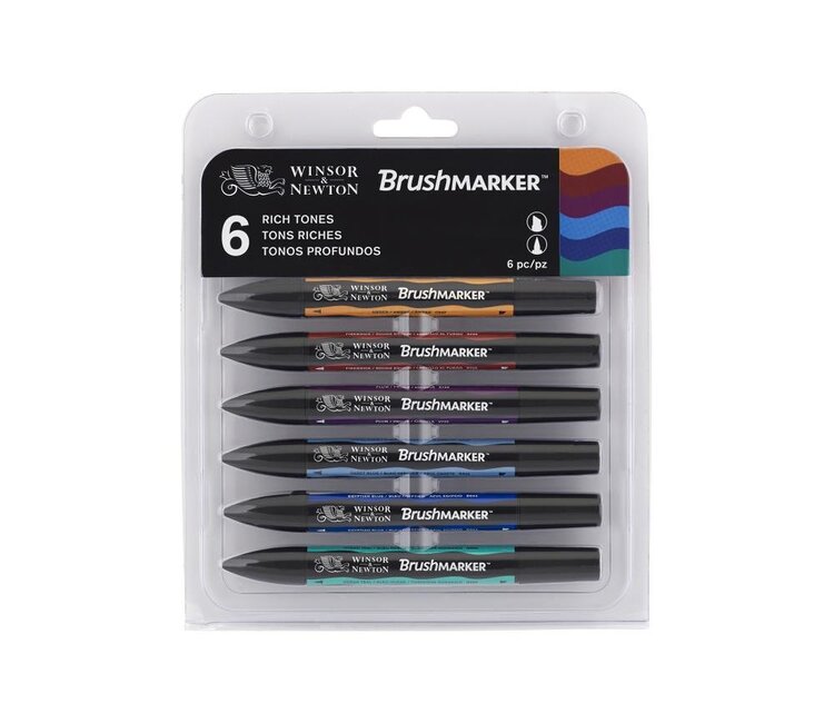 Winsor & Newton 6 Brushmarkers rich tones