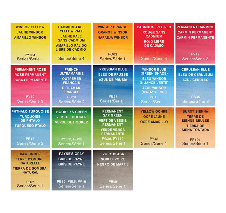 Winsor & Newton aquarelverf PRO blik met 18 napjes