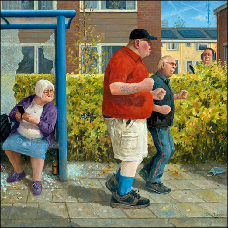 Art Revisited kunstkaart Marius van Dokkum - het straatje