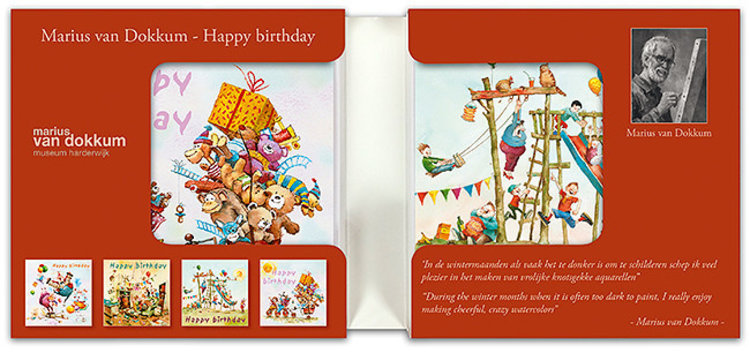 Art Revisited Happy Birthday - mapje met 8 kaarten Marius van Dokkum