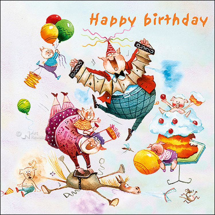Art Revisited Happy Birthday - mapje met 8 kaarten Marius van Dokkum