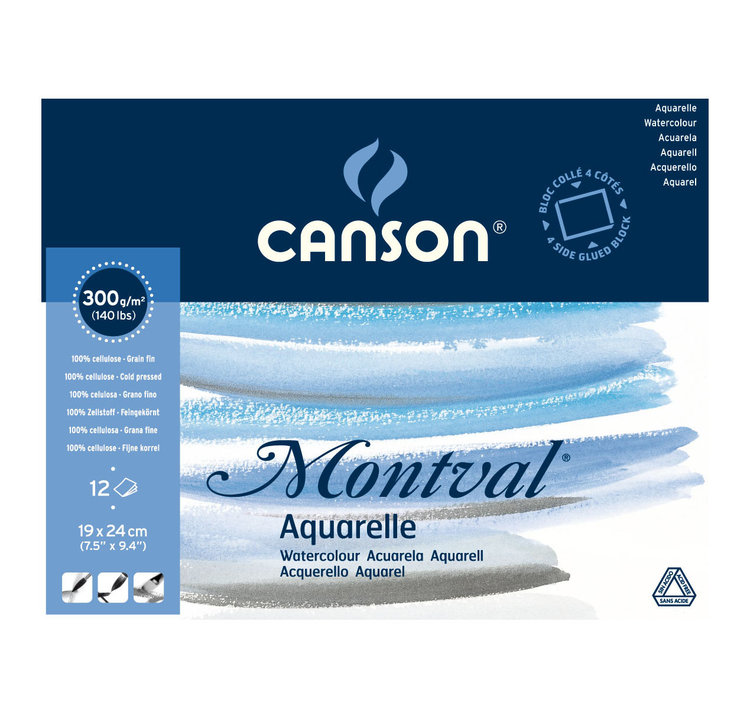 Canson Montval aquarelblok 4-zijdig gelijmd