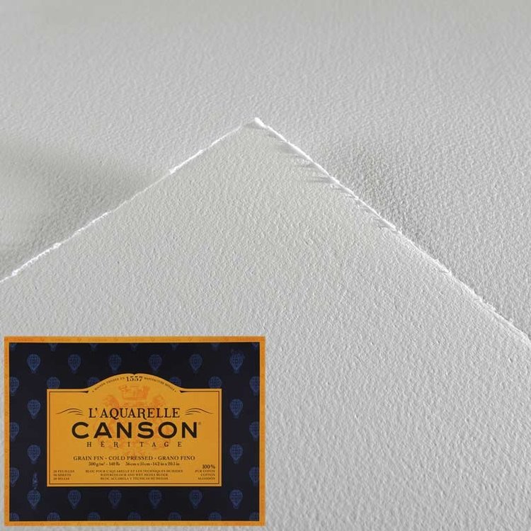 Canson Héritage aquarel blok cold pressed (4-zijdig) 26x36 cm