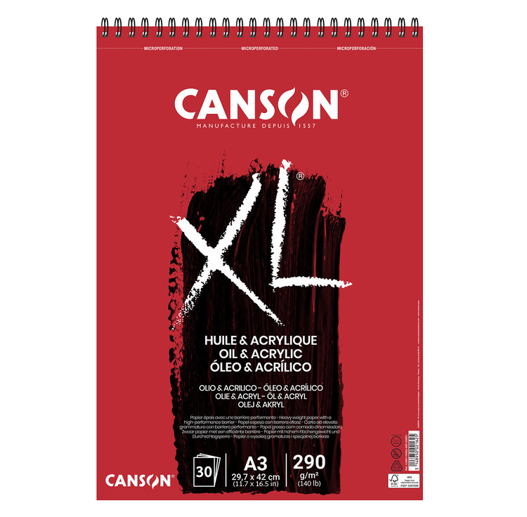 Canson XL olie en acryl papier spiraal gebonden