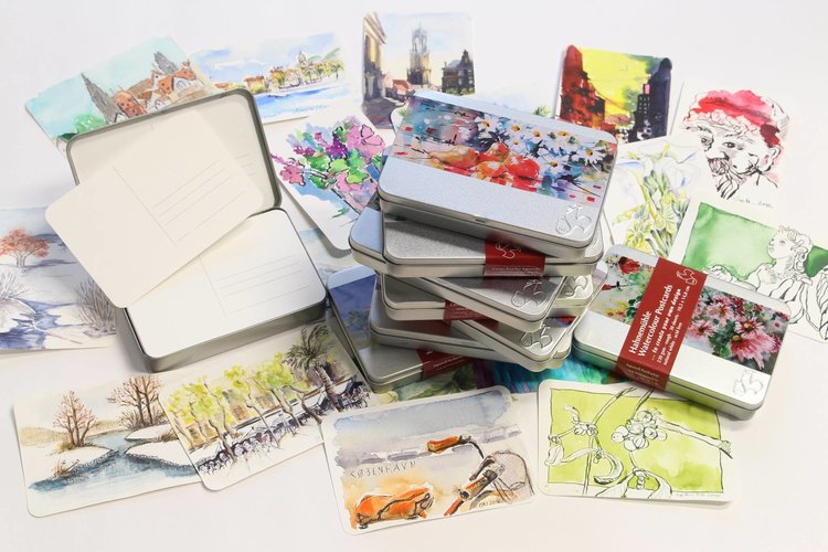 Hahnemühle blik met aquarel ansichtkaarten