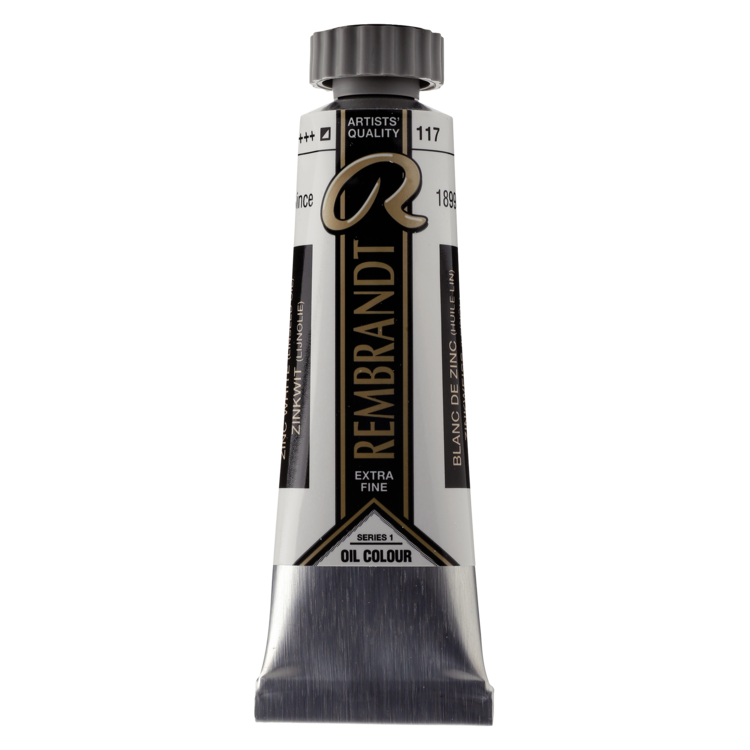 Rembrandt 117 olieverf tube 15ml - zinkwit (lijnolie)