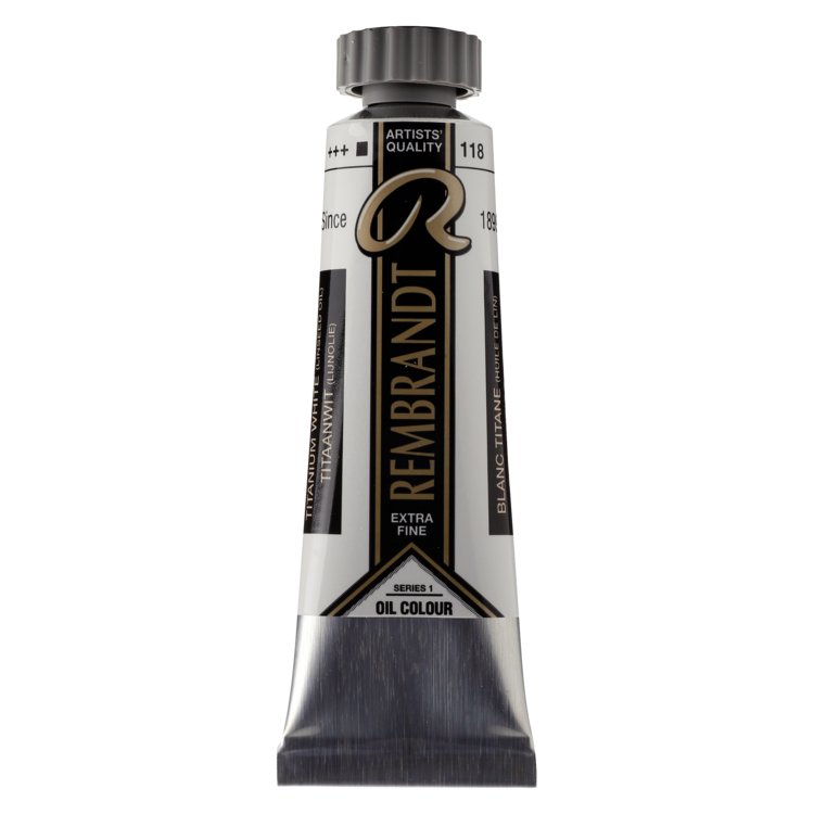 Rembrandt 118 olieverf tube 15ml - titaanwit (lijnolie)