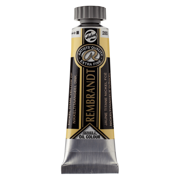 Rembrandt 280 olieverf tube 15ml - nikkel titanium geel donker